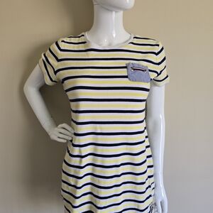 Tommy Hilfiger Yellow, Navy & White Striped Tee